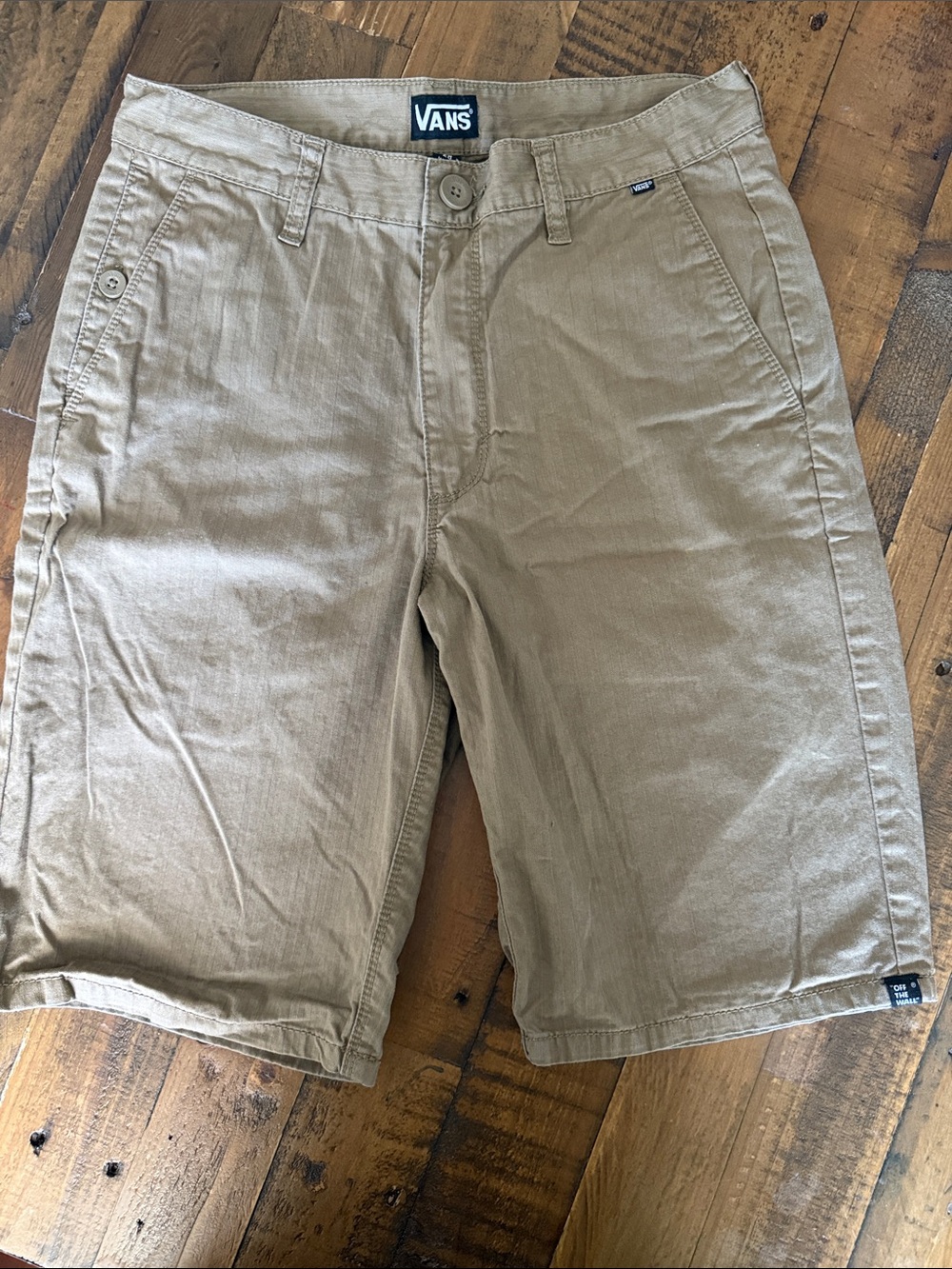 Vans Men’s Tan Flat-Front Chino Shorts